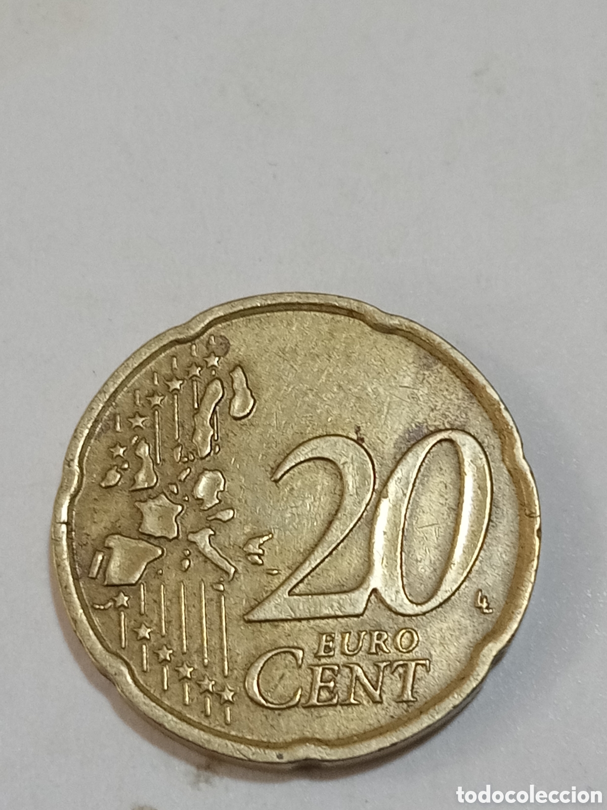 Euros: 20 c&eacute;ntimo 2002 Italia error - Foto 2