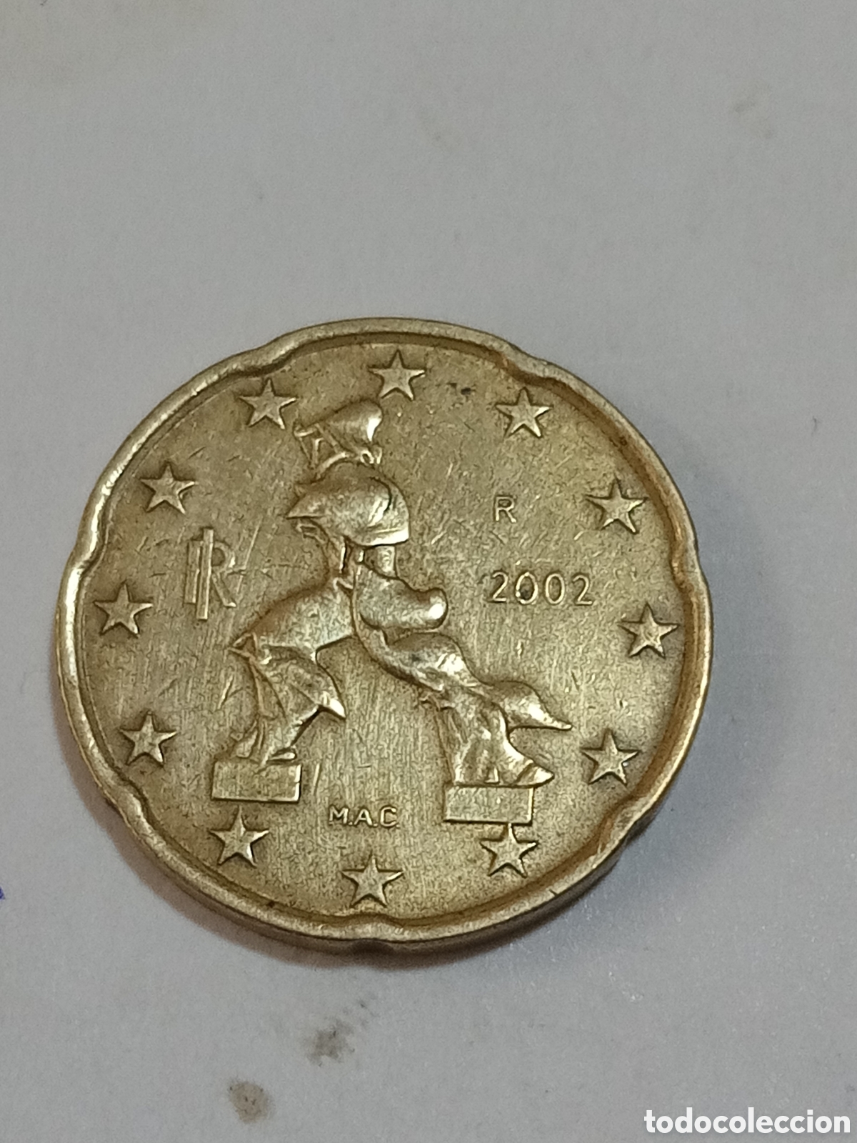 Euros: 20 c&eacute;ntimo 2002 Italia error - Foto 1