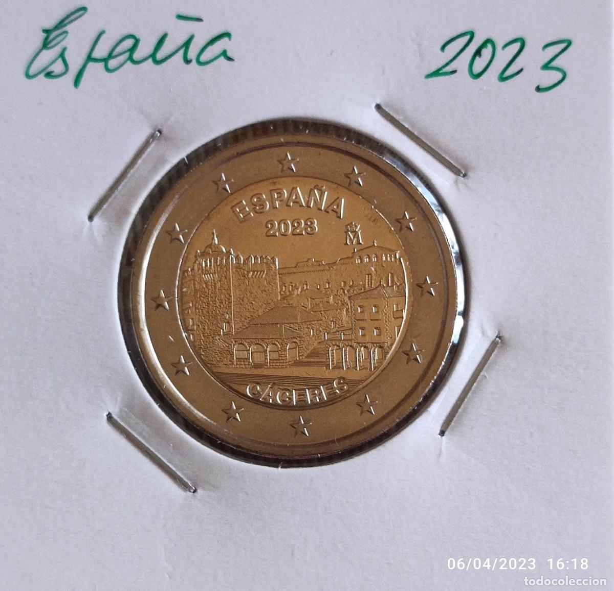 Euros: Moneda 2 &euro; Espa&ntilde;a 2023, C&aacute;ceres, sin circular. - Foto 1