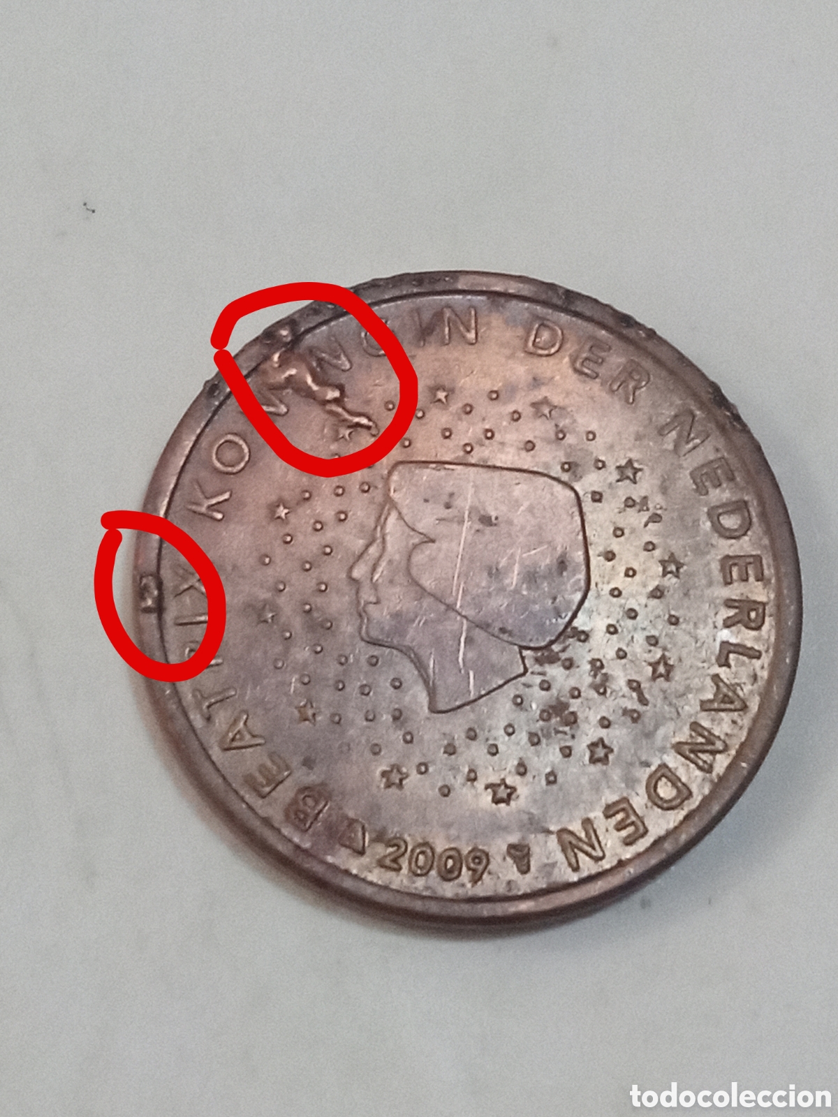 Euros: 5 c&eacute;ntimo 2009 error pa&iacute;ses bajos - Foto 1