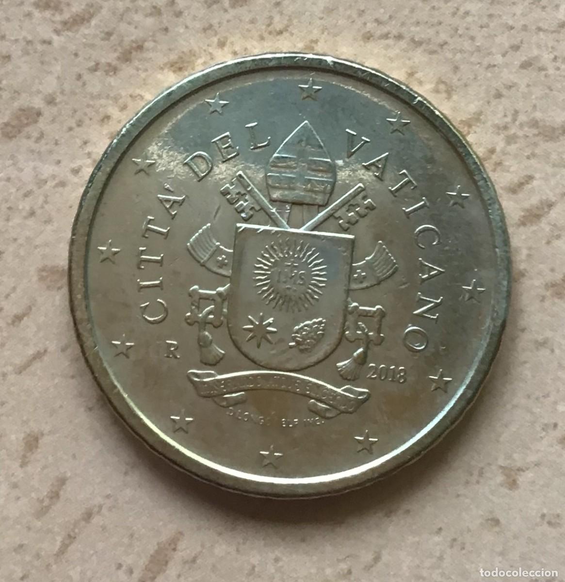 Euros: 50 c&eacute;ntimos de euro de Ciudad del Vaticano. A&ntilde;o 2018