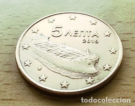 Euros: 5 c&eacute;ntimos de euro de Grecia. A&ntilde;o 2019