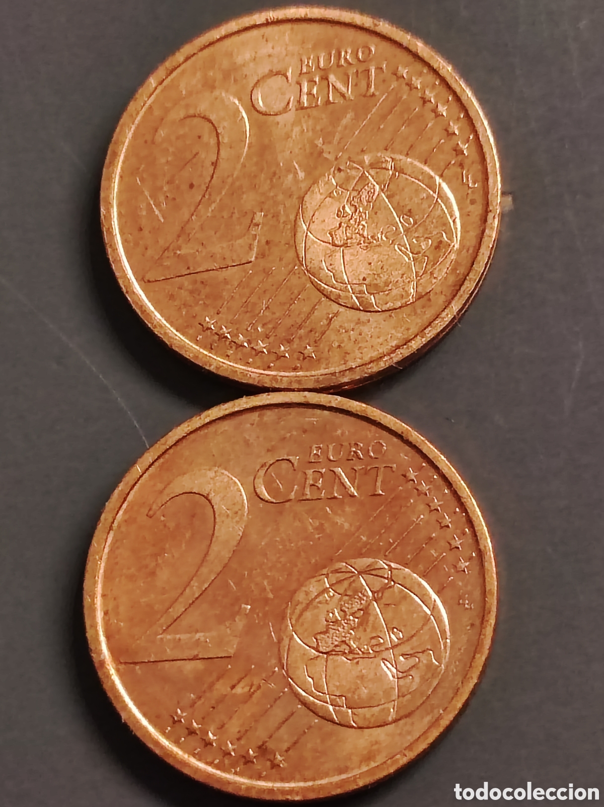 Euros: Monedas 2 c&eacute;ntimos raras exceso material - Foto 1