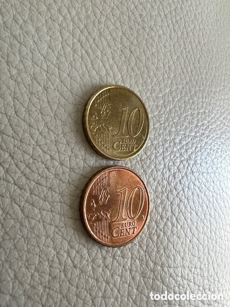 Euros: MONEDA DE 10 CENT CENTIMOS DE EURO ERROR COLOR COBRE - Foto 2