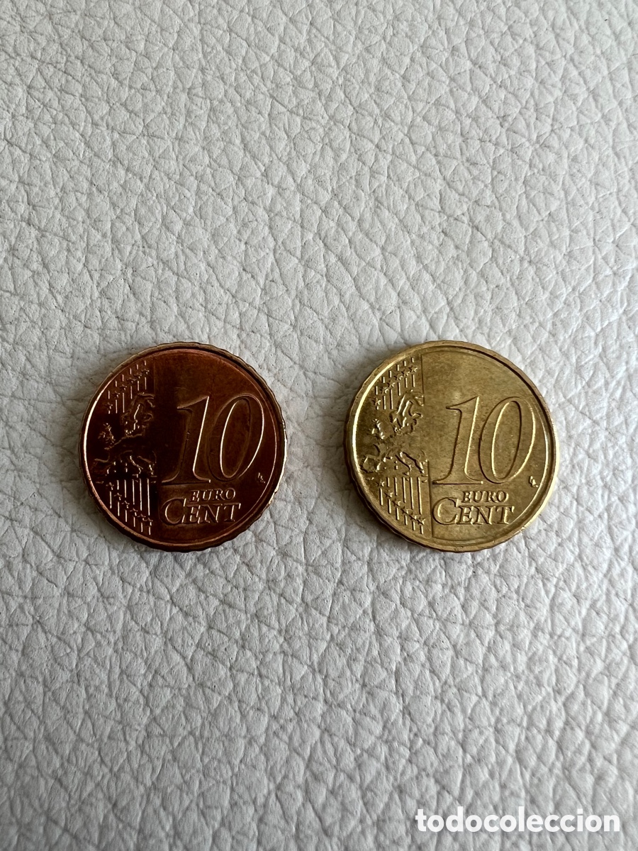 Euros: MONEDA DE 10 CENT CENTIMOS DE EURO ERROR COLOR COBRE - Foto 3