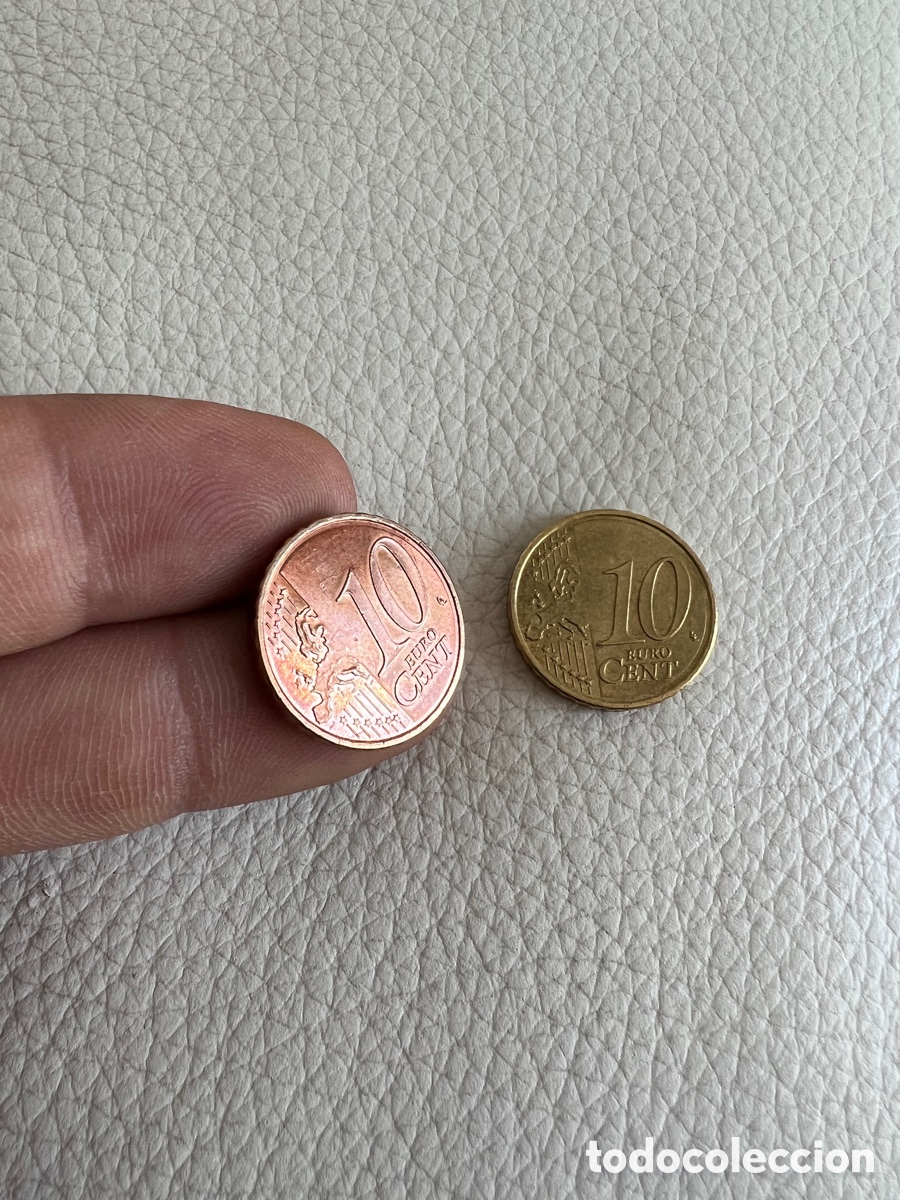 Euros: MONEDA DE 10 CENT CENTIMOS DE EURO ERROR COLOR COBRE - Foto 4