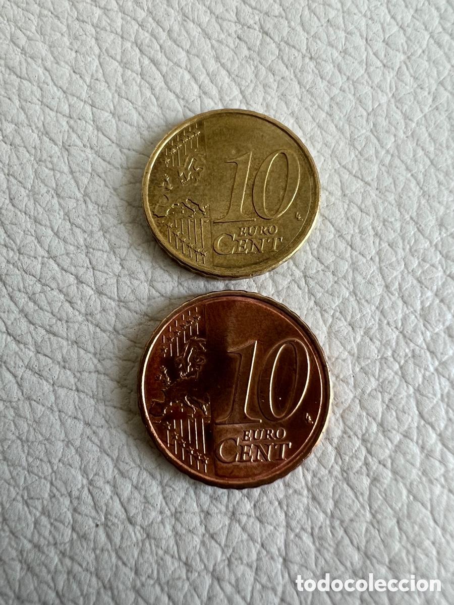 Euros: MONEDA DE 10 CENT CENTIMOS DE EURO ERROR COLOR COBRE - Foto 1