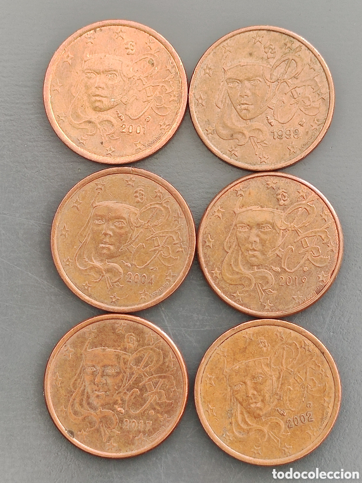 Euros: Lote monedas 5centimos Francia - Foto 1