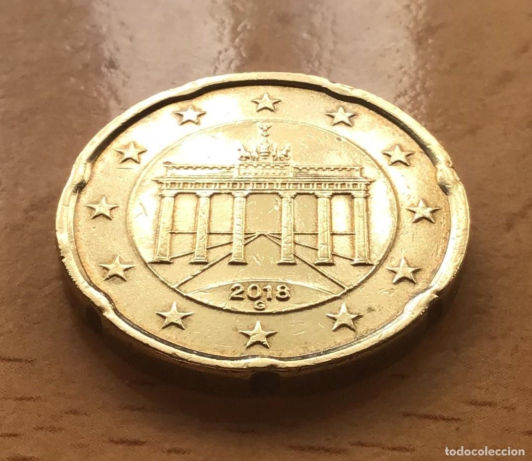 Euros: 20 c&eacute;ntimos de euro de Alemania. A&ntilde;o 2018 ceca G