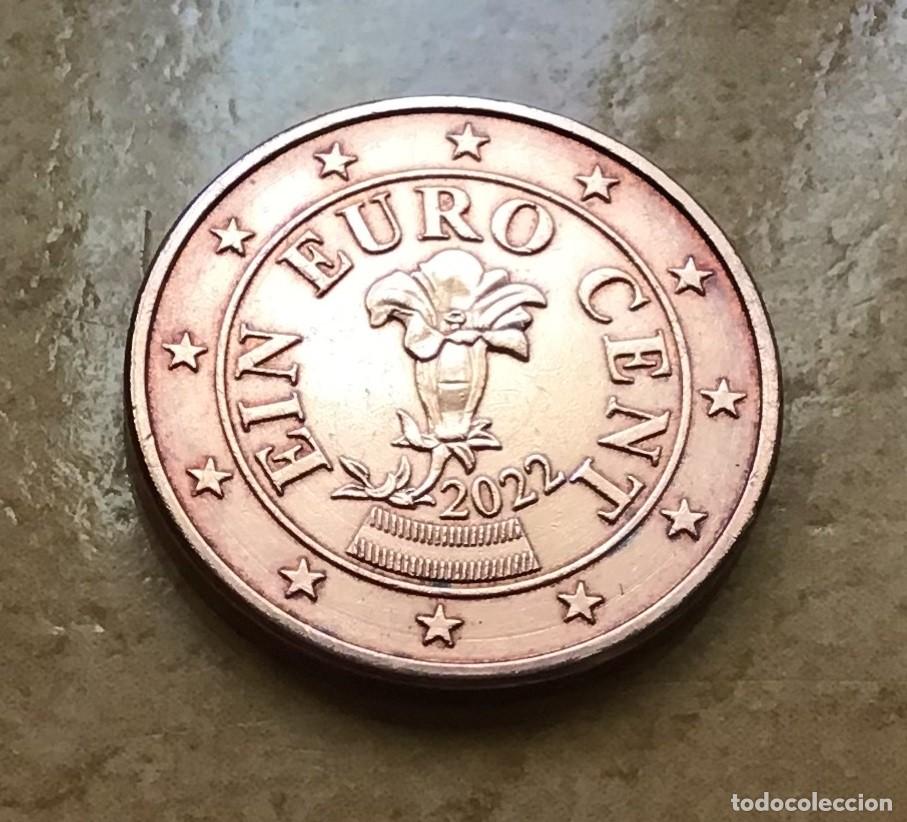 Euros: 1 c&eacute;ntimo de euro de Austria. A&ntilde;o 2022