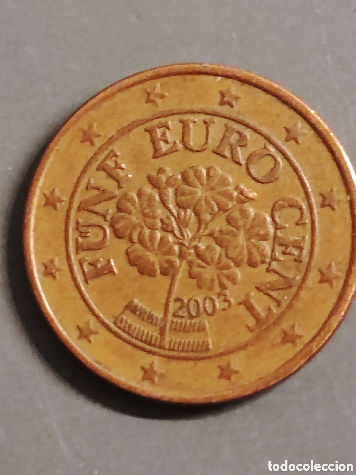 Euros: Moneda 5 c&eacute;ntimos Austria 2003 exceso material - Foto 4