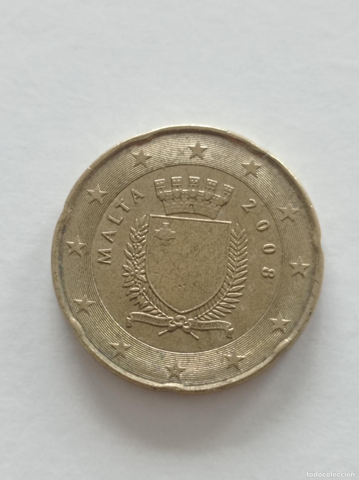 Euros: 20 CENTIMOS MALTA A&Ntilde;O 2008 CIRCULADA - Foto 1