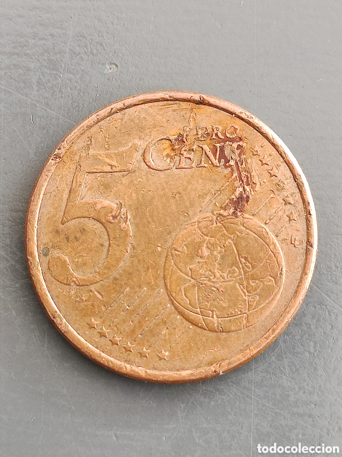 Euros: Moneda 5 c&eacute;ntimos 2010 error acunaccion y exceso de material - Foto 4