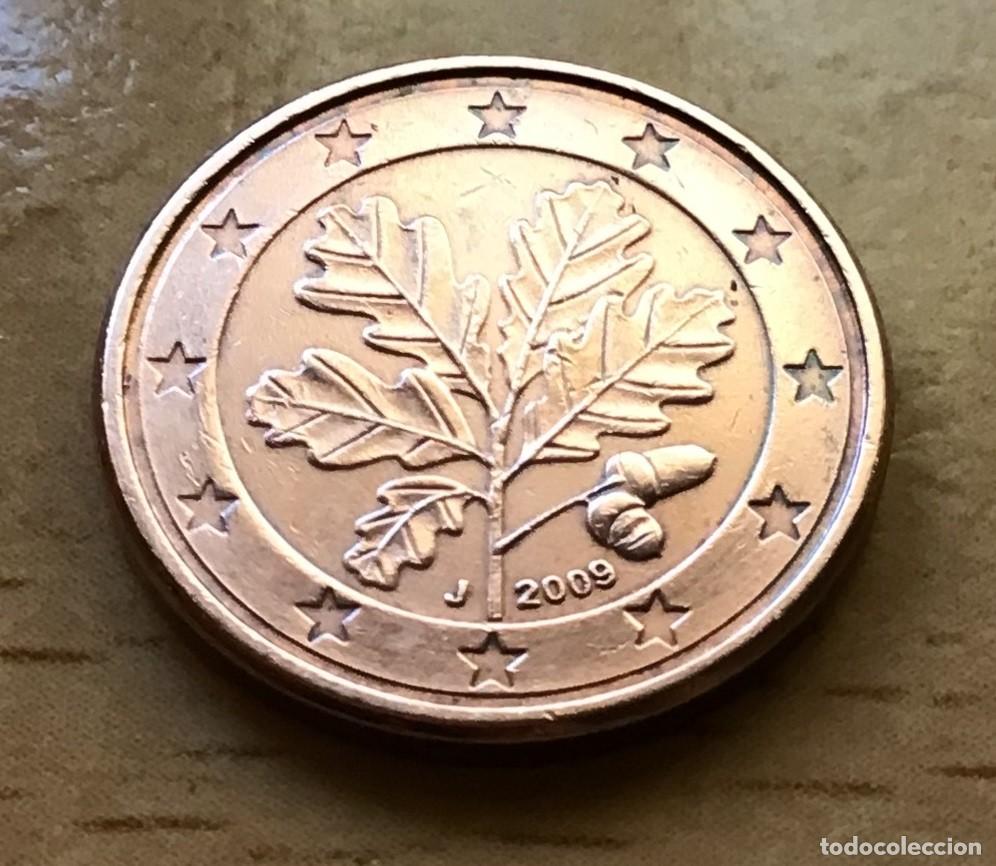 Euro: 1 c&eacute;ntimo de euro de Alemania. A&ntilde;o 2009 ceca J
