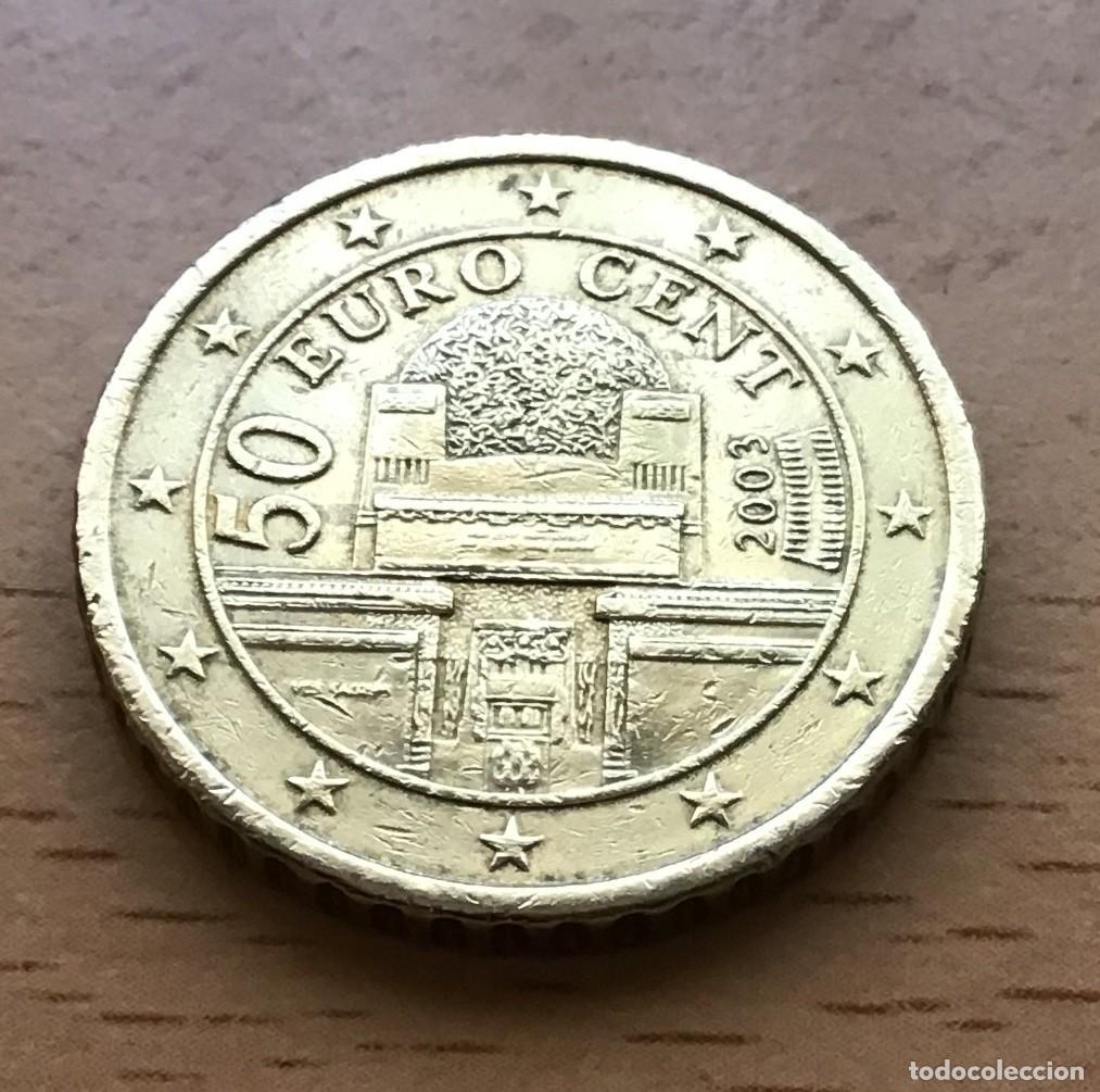 Euros: 50 c&eacute;ntimos de euro de Austria. A&ntilde;o 2003