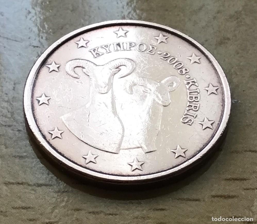 Euros: 5 c&eacute;ntimos de euro de Chipre. A&ntilde;o 2008