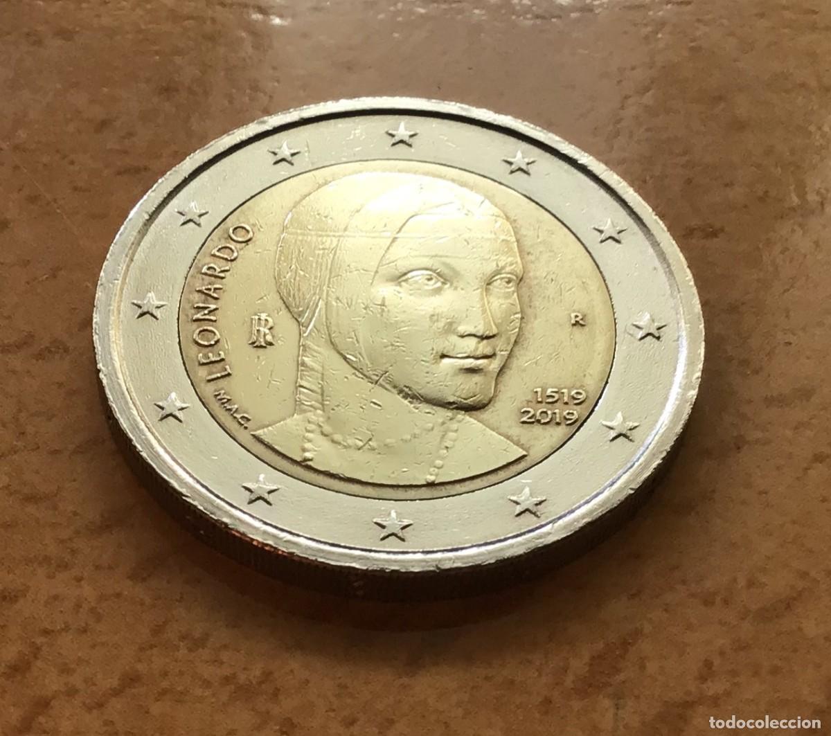 Euros: 2 euros conmemorativos de Italia. Leonardo Da Vinci. A&ntilde;o 2019