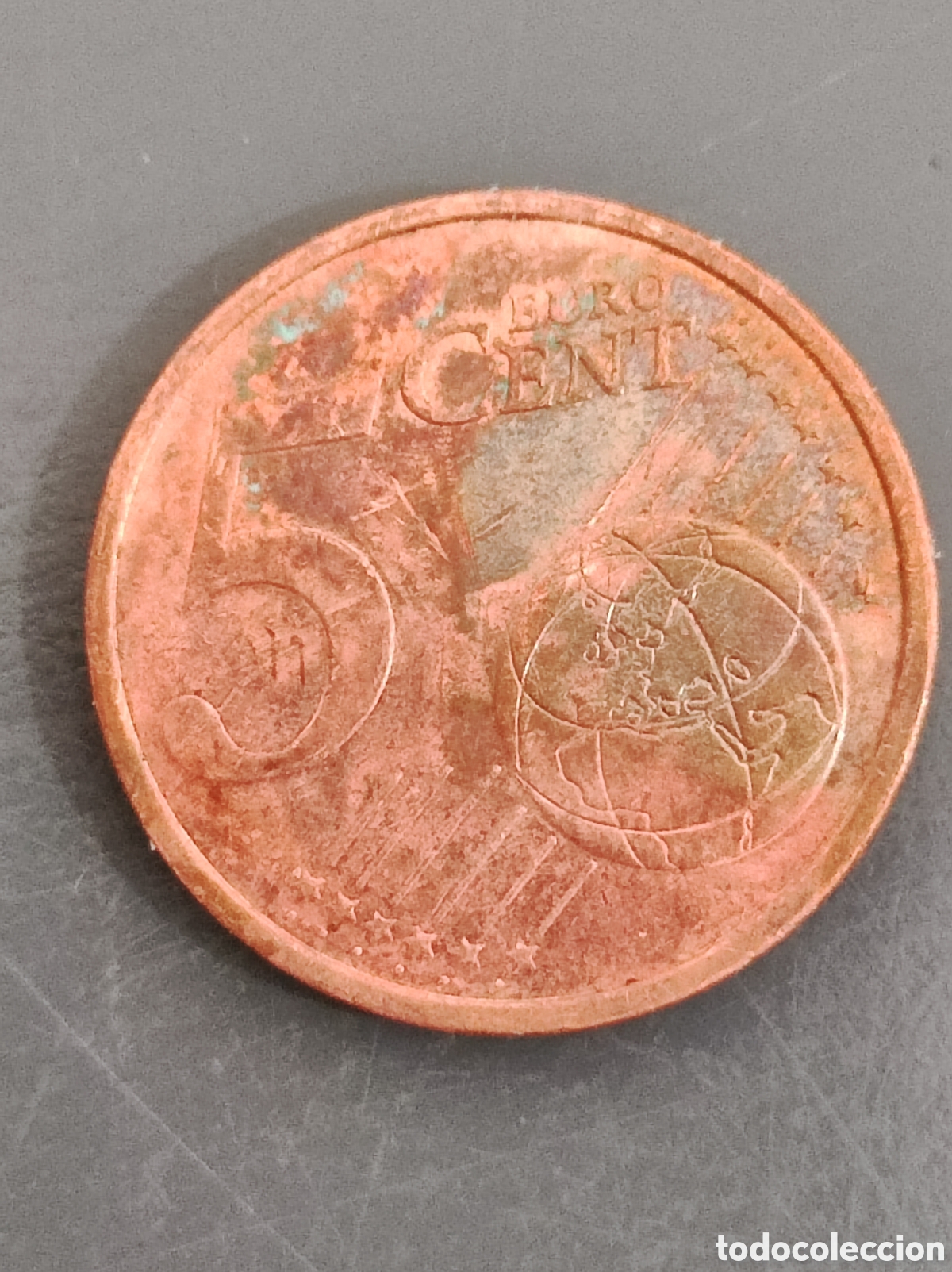 Euros: 5 c&eacute;ntimos Espa&ntilde;a 2016 exceso material y error acunaccion - Foto 2