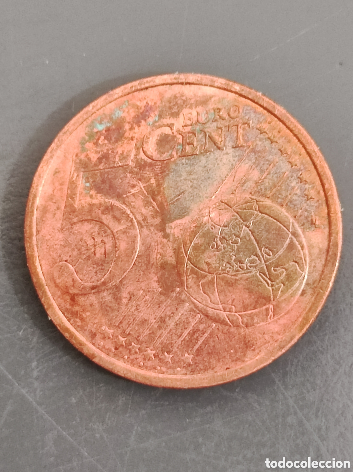 Euros: 5 c&eacute;ntimos Espa&ntilde;a 2016 exceso material y error acunaccion - Foto 4