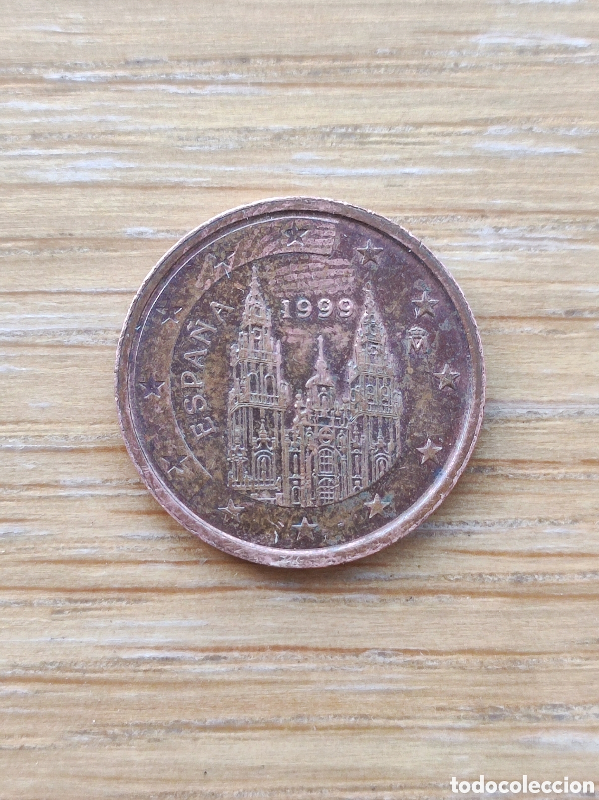 Euros: 2 c&eacute;ntimos Espa&ntilde;a 1999 error acunaccion y exceso material - Foto 2