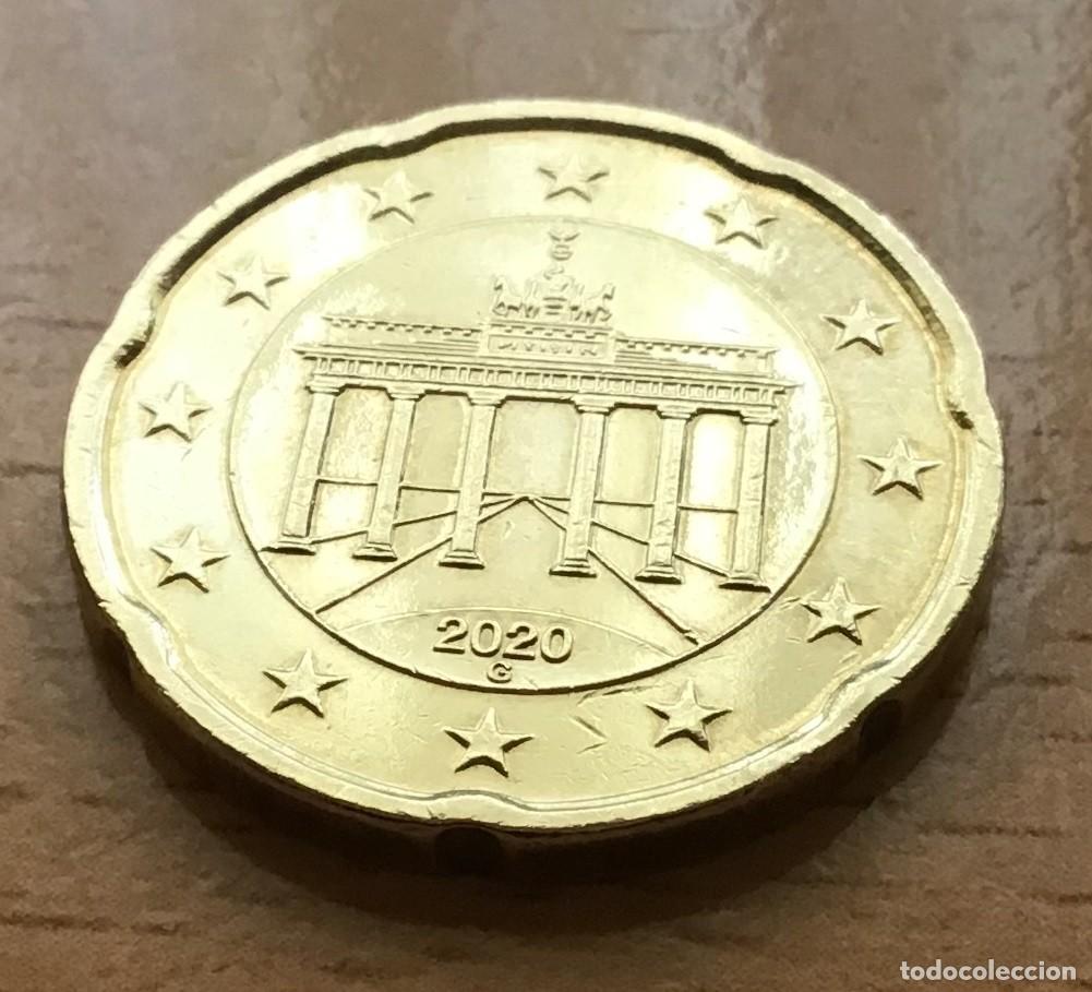 Euros: 20 c&eacute;ntimos de euro de Alemania. A&ntilde;o 2020 ceca G