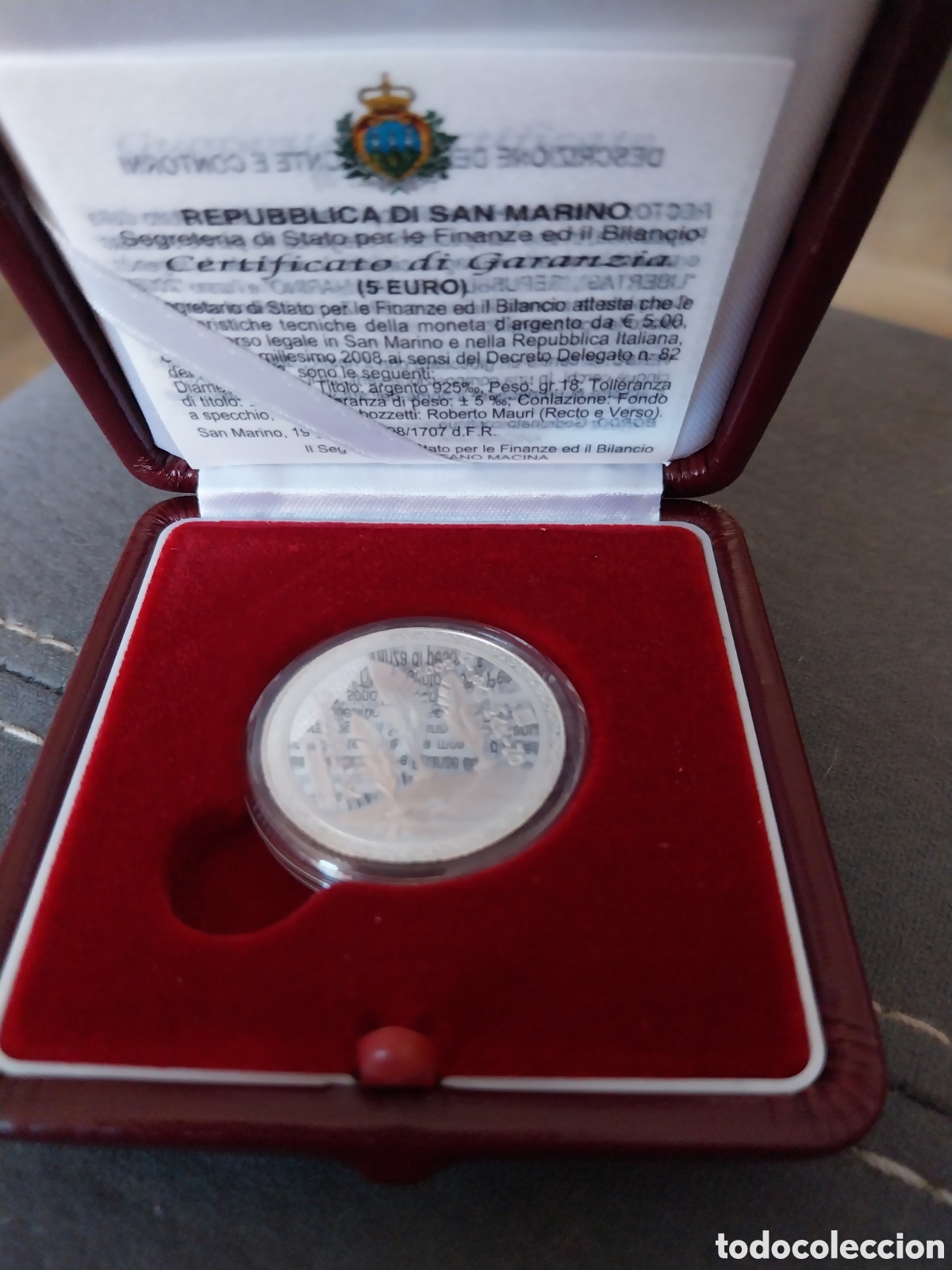 Euros: San Marino 2008 moneda 5 &euro; proff - Foto 2
