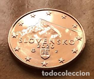 Euros: 5 c&eacute;ntimos de euro de Eslovaquia. A&ntilde;o 2020