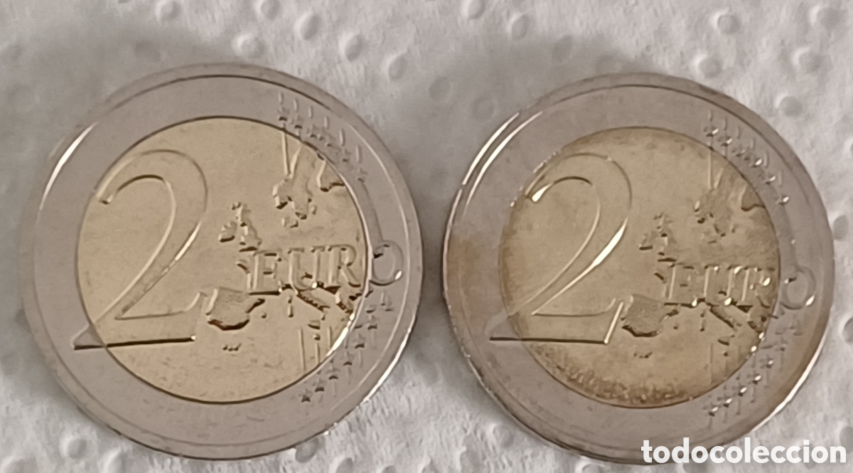 Euros: Dos monedas de 2 &euro; Lituania 2021, errores, S/C - Foto 2