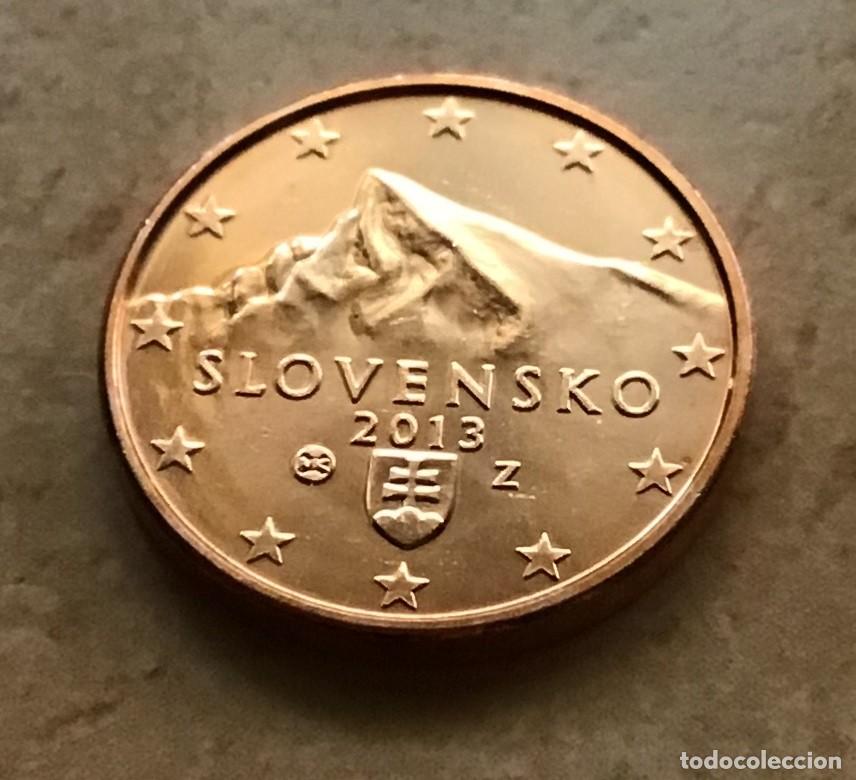 Euros: 1 c&eacute;ntimo de euro de Eslovaquia. A&ntilde;o 2013