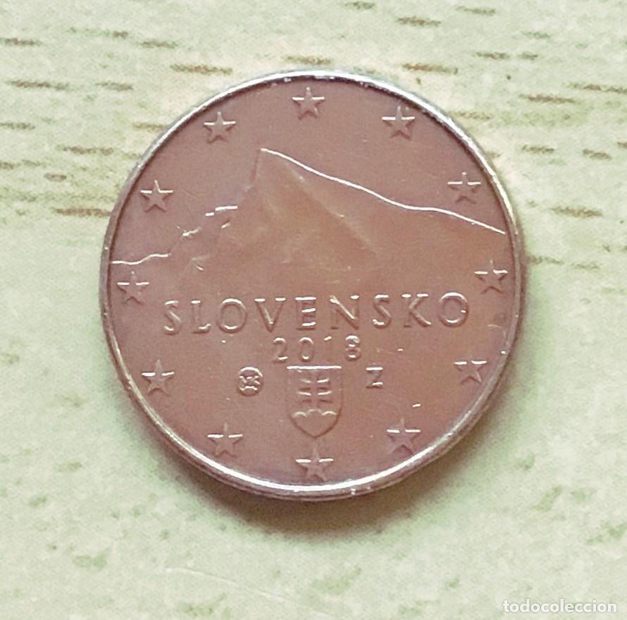 Euros: 1 c&eacute;ntimo de euro de Eslovaquia. A&ntilde;o 2018
