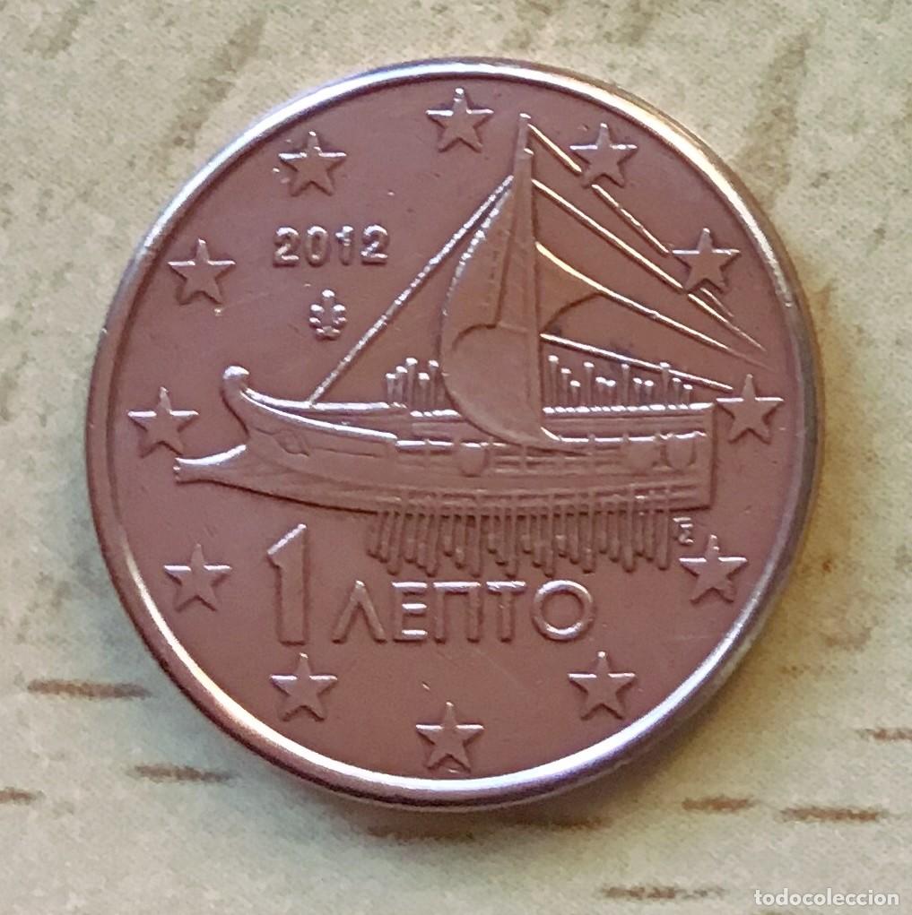 Euros: 1 c&eacute;ntimo de euro de Grecia. A&ntilde;o 2012