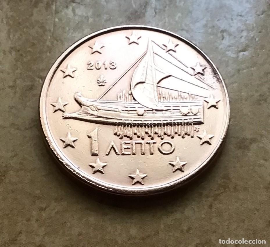 Euros: 1 c&eacute;ntimo de euro de Grecia. A&ntilde;o 2013
