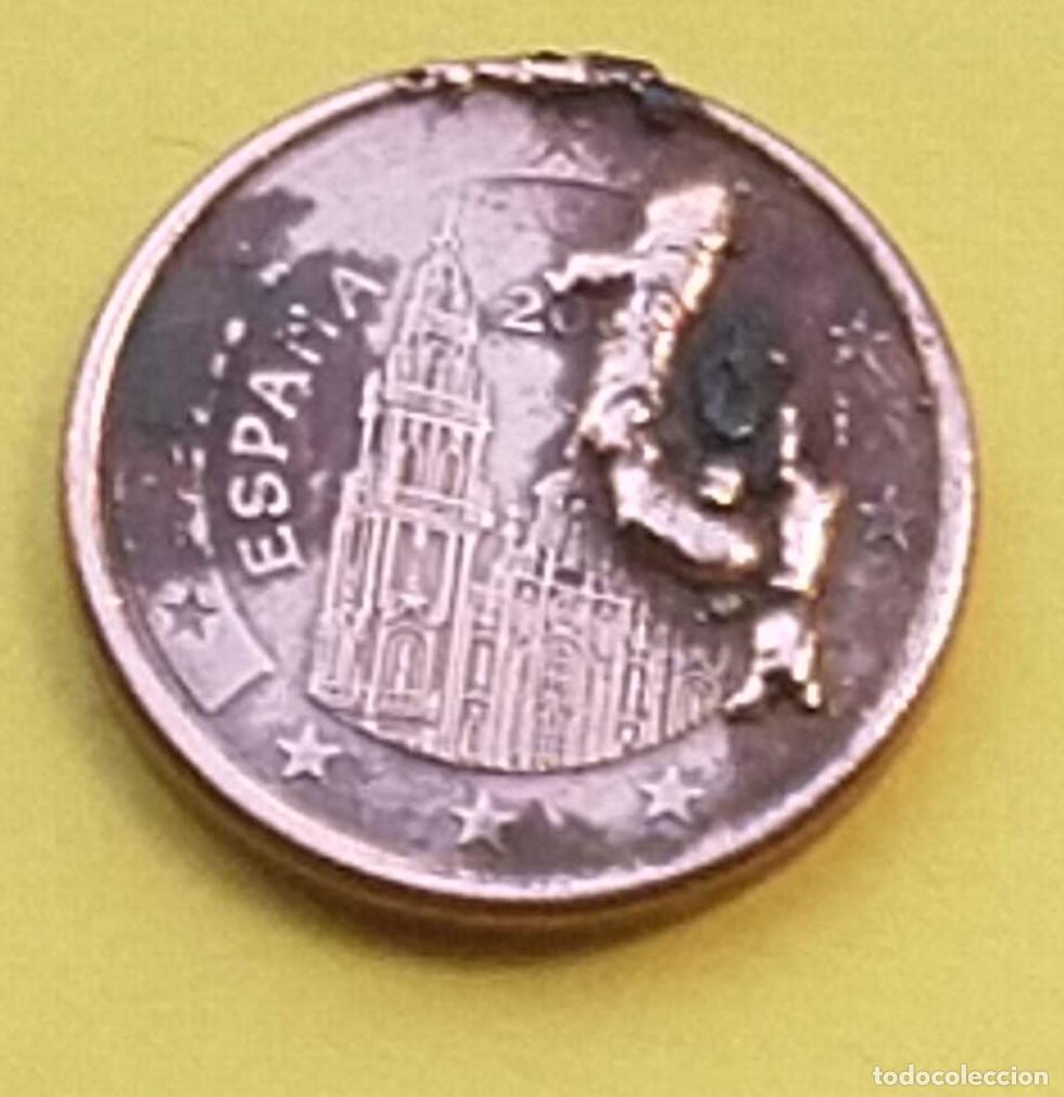 Euros: Moneda de 1 c&eacute;ntimo de Espa&ntilde;a (exceso de material) - Foto 1