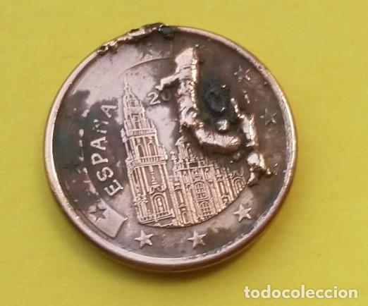 Euros: Moneda de 1 c&eacute;ntimo de Espa&ntilde;a (exceso de material) - Foto 2