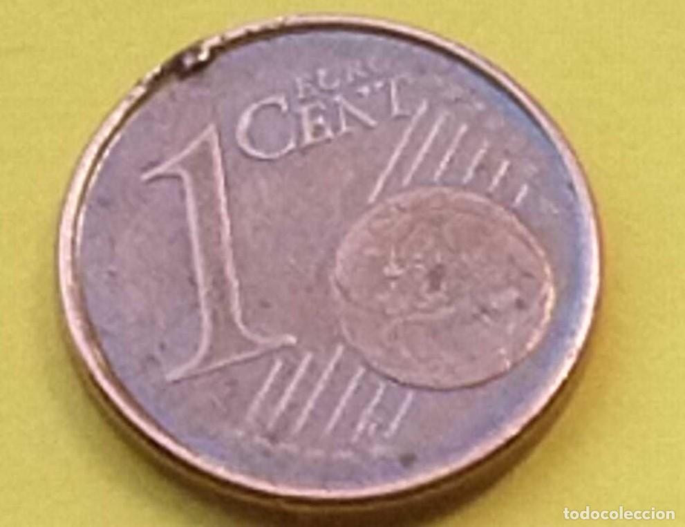Euros: Moneda de 1 c&eacute;ntimo de Espa&ntilde;a (exceso de material) - Foto 3
