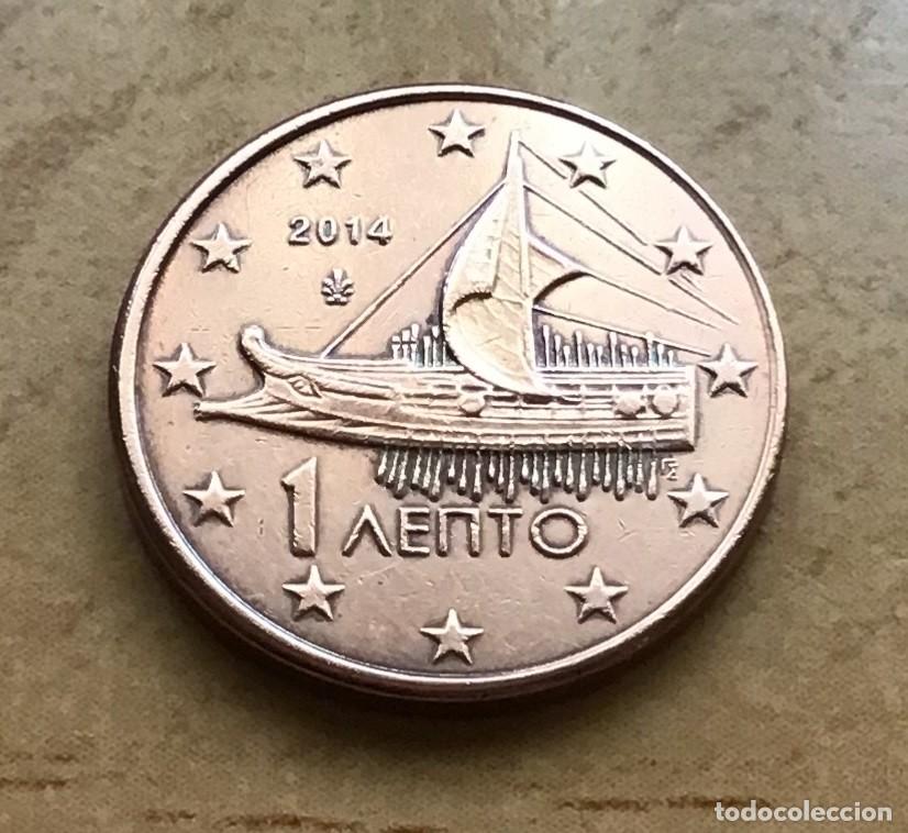 Euros: 1 c&eacute;ntimo de euro de Grecia. A&ntilde;o 2014