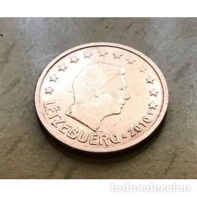 Euros: 2 c&eacute;ntimos de euro de Luxemburgo. A&ntilde;o 2010