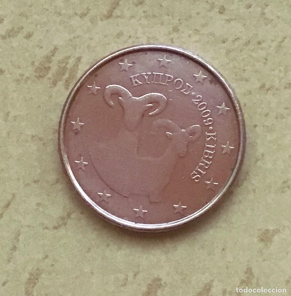 Euros: 1 c&eacute;ntimo de euro de Chipre. A&ntilde;o 2009
