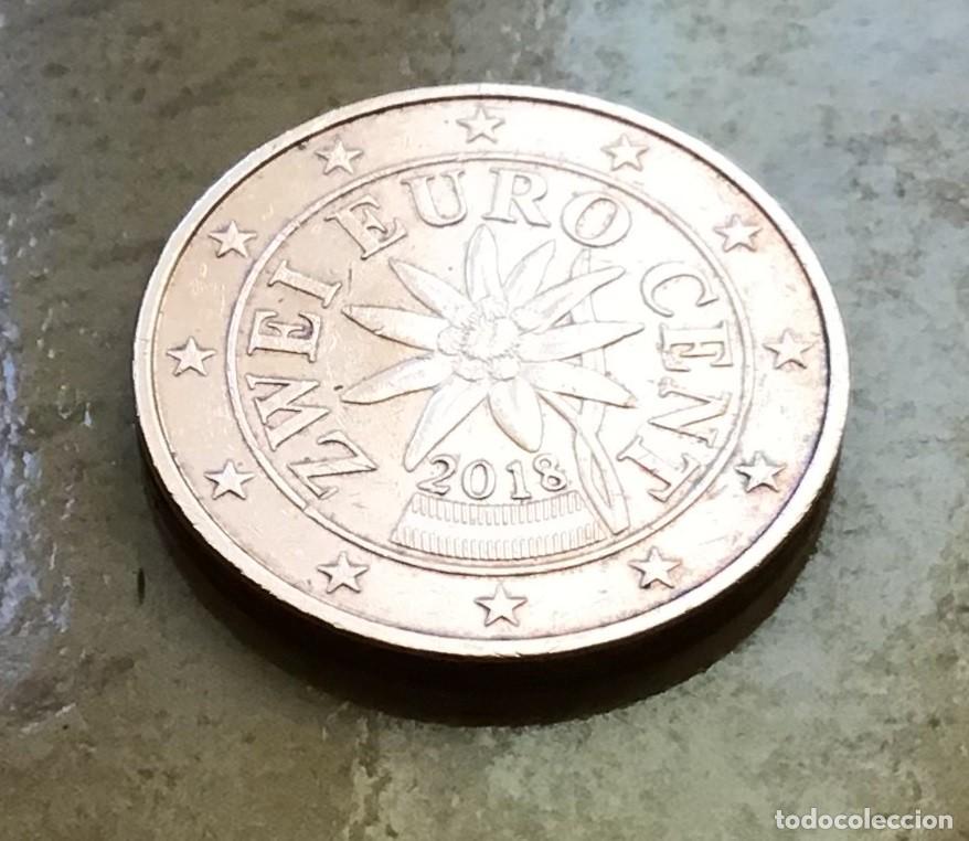 Euros: 2 c&eacute;ntimos de euro de Austria. A&ntilde;o 2018