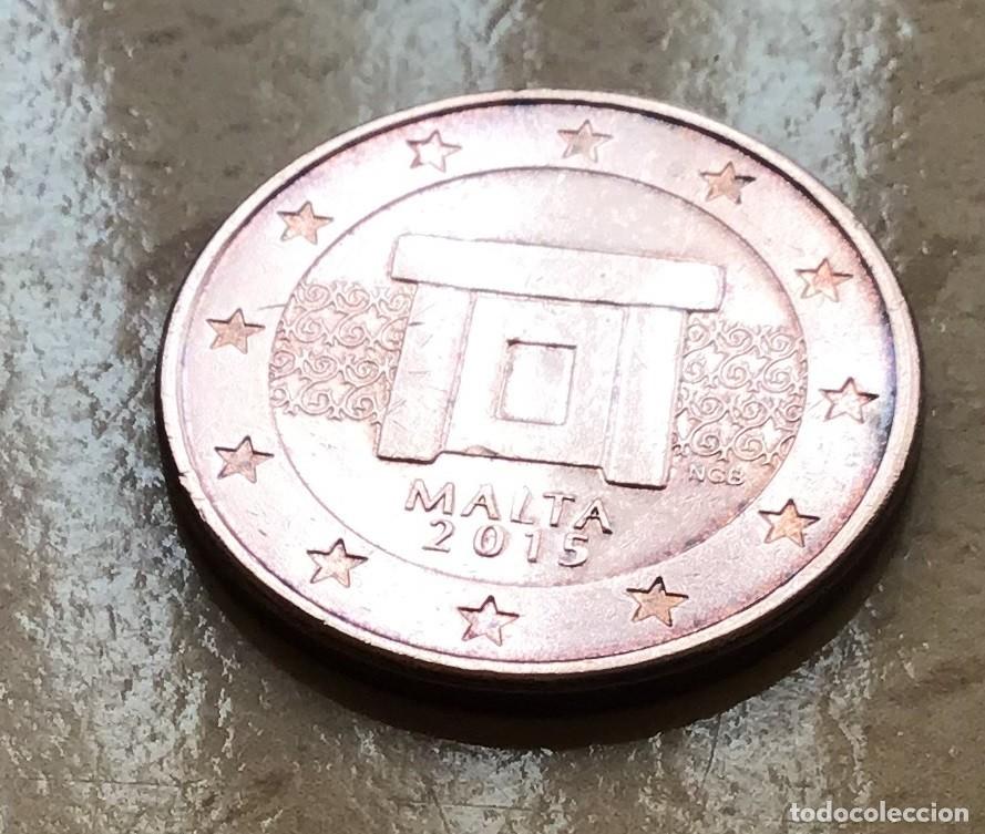 Euros: 5 c&eacute;ntimos de euro de Malta. A&ntilde;o 2015 - Foto 1