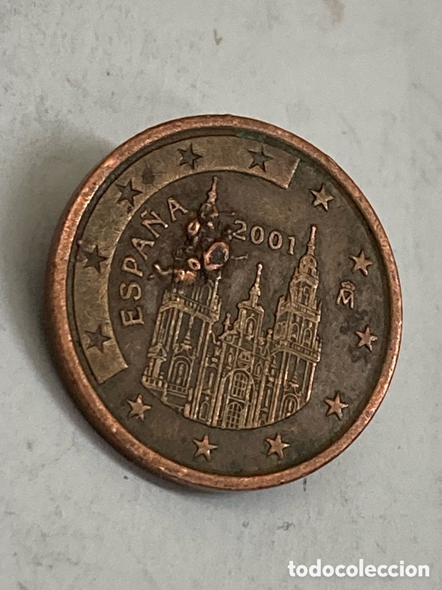 Euros: Moneda con error de imprenta 5 c&eacute;ntimos Euro 2001 /M37 - Foto 2