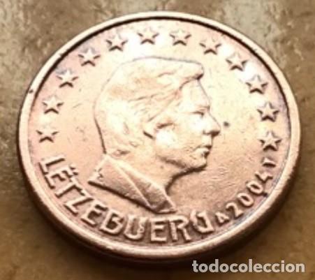 Euros: 1 c&eacute;ntimo de euro de Luxemburgo. A&ntilde;o 2004