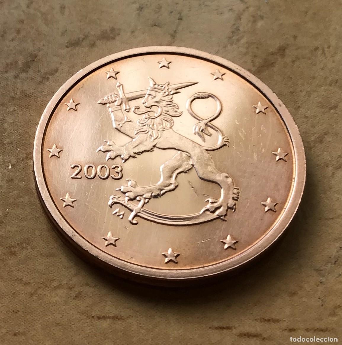 Euros: 2 c&eacute;ntimos de euro de Finlandia. A&ntilde;o 2003