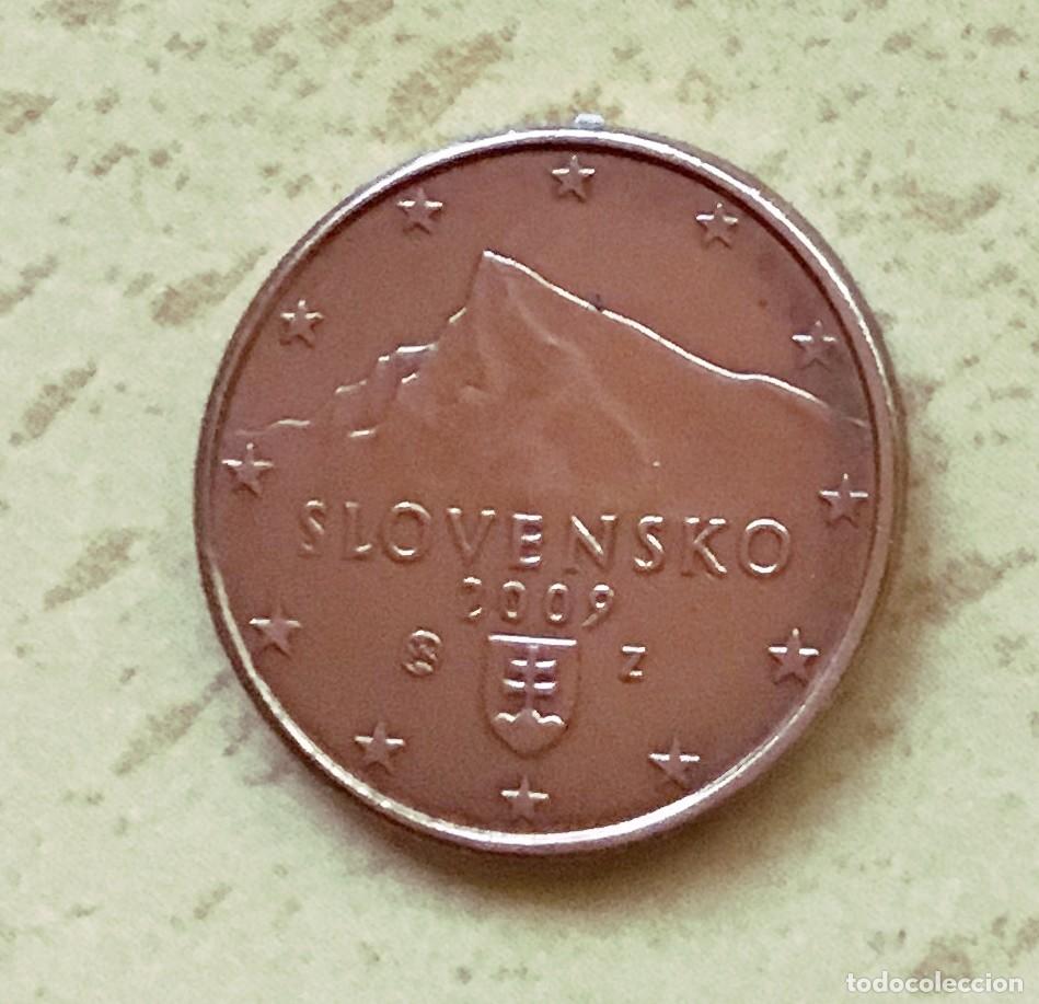 Euros: 1 c&eacute;ntimo de euro de Eslovaquia. A&ntilde;o 2009