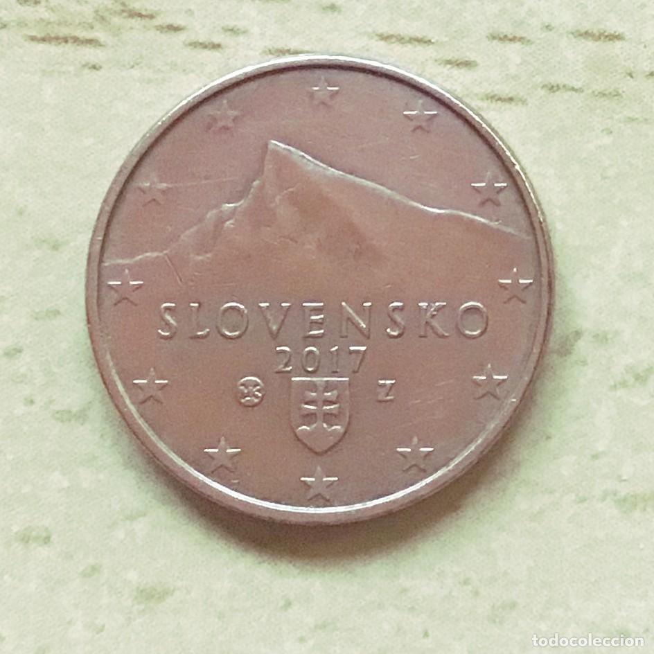 Euros: 1 c&eacute;ntimo de euro de Eslovaquia. A&ntilde;o 2017