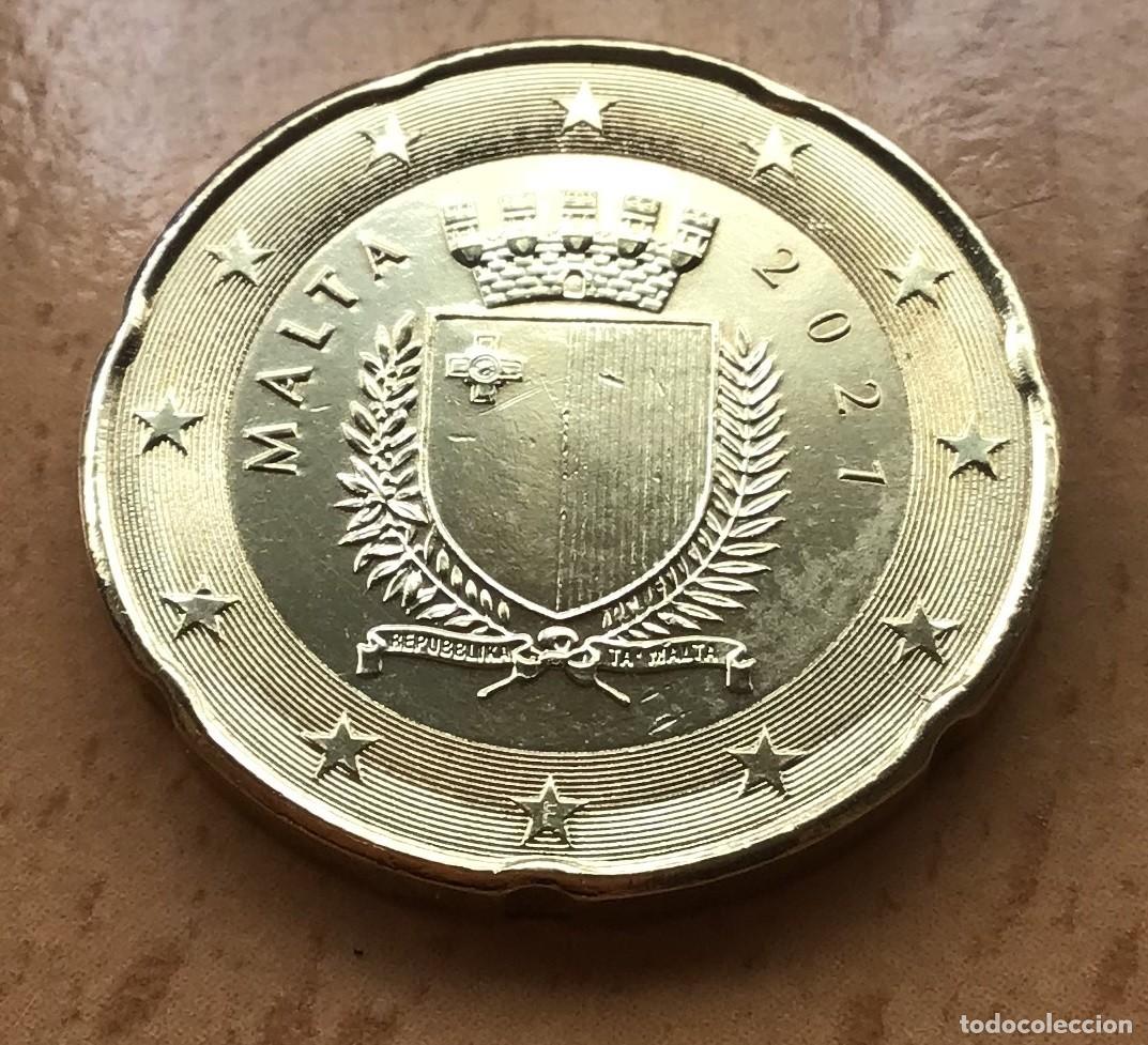 Euros: 20 c&eacute;ntimos de euro de Malta. A&ntilde;o 2021