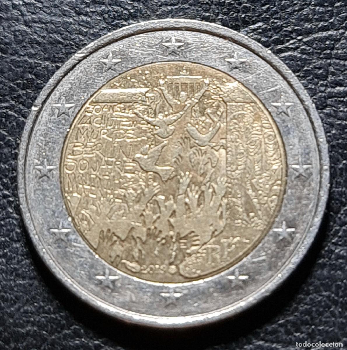 Euros: Francia 2019 2 euros moneda conmemorativa ca&iacute;da Muro de Berl&iacute;n 30 a&ntilde;os