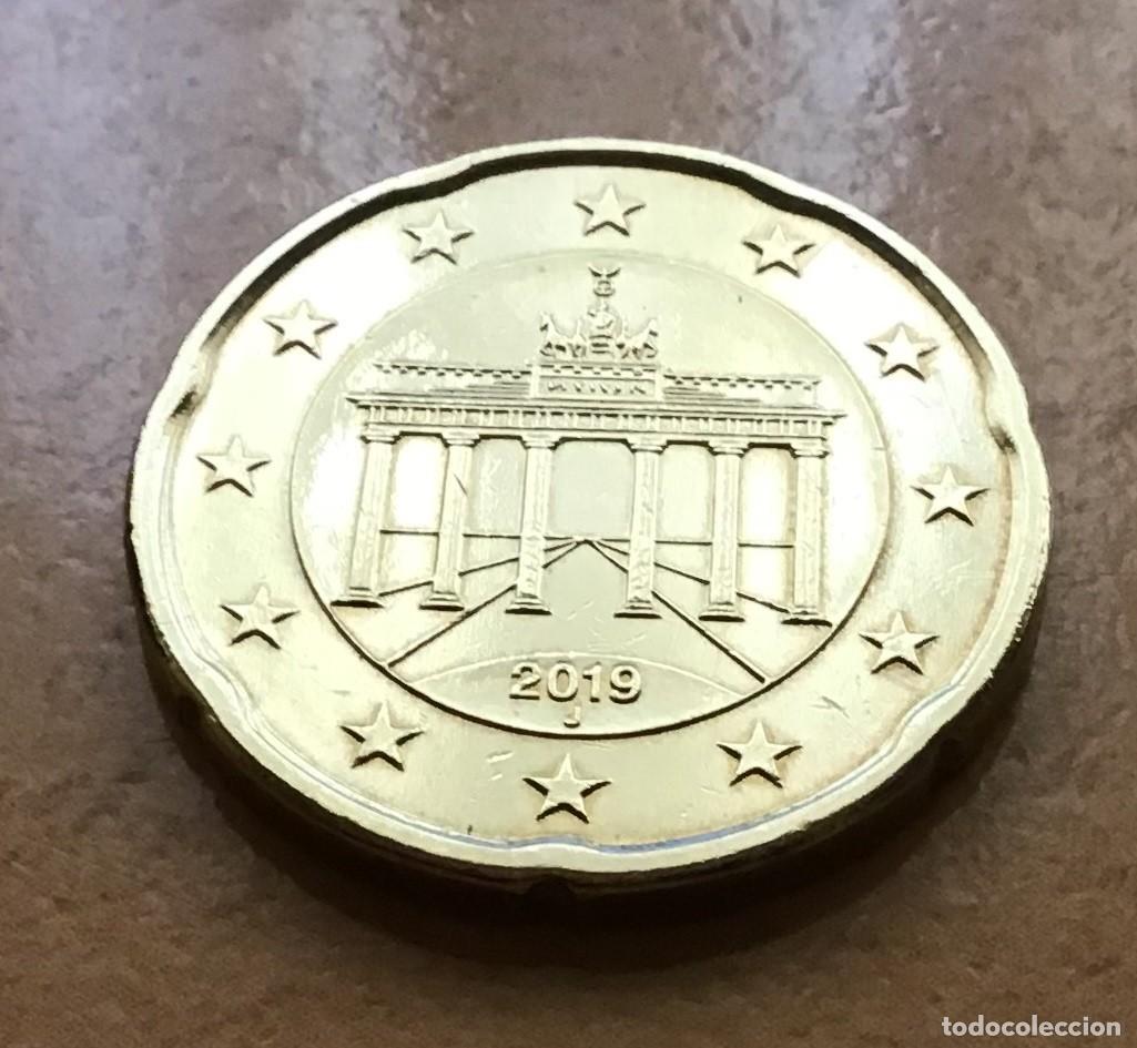 Euros: 20 c&eacute;ntimos de euro de Alemania. A&ntilde;o 2019 ceca J