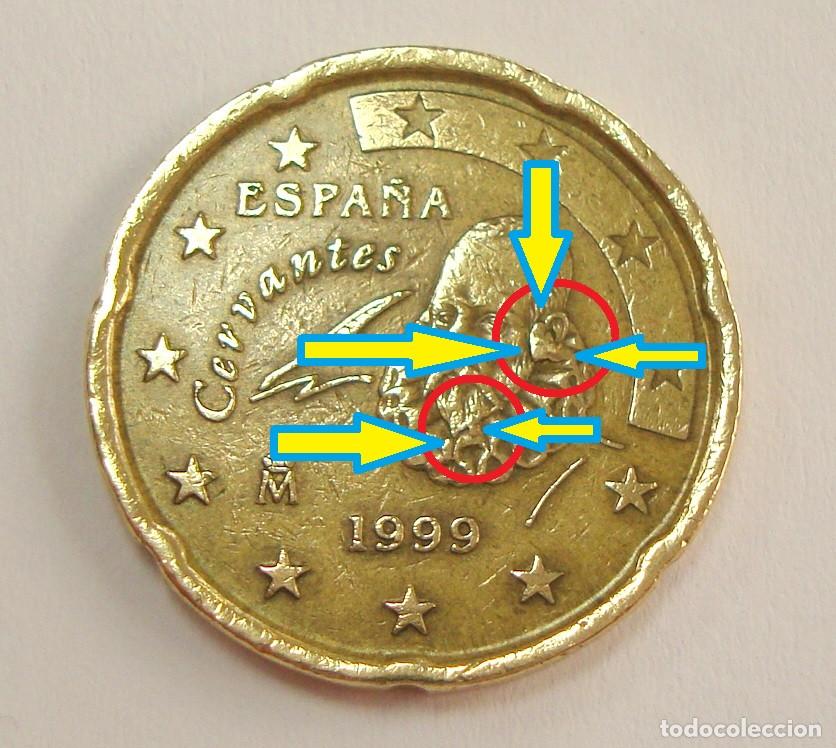 Pièce De 20 Centimes D'euro Espagne 1999 - Cervantes, Circulée, En Bon état, Collection