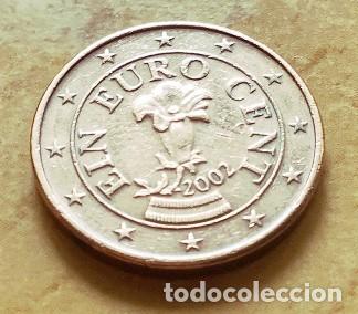 Euros: 1 c&eacute;ntimo de euro de Austria. A&ntilde;o 2002 - Foto 1